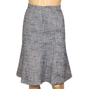 TALBOTS black and cream Tweed A-Line Knee-Length Skirt with Pleats Size 12 EUC